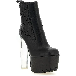 Black Calfskin Ankle Boots