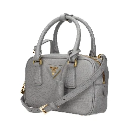Gray Leather Handbag