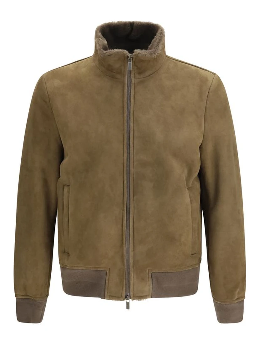 Brown Lamb Ovis Aries Full-Length Jacket