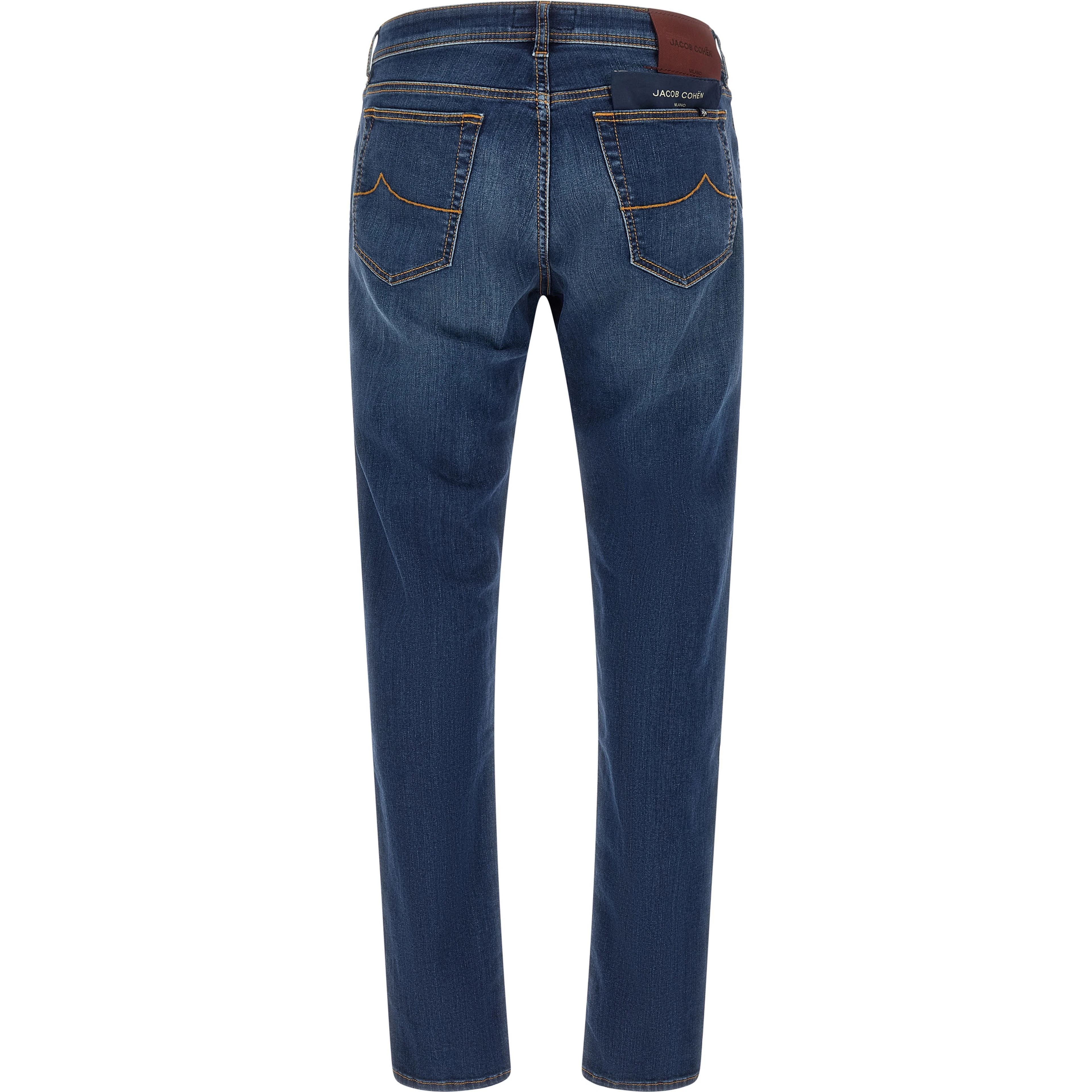 Blue Cotton Straight-Leg Jeans