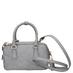 Gray Leather Handbag