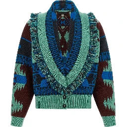 Blue Virgin Wool Cardigan