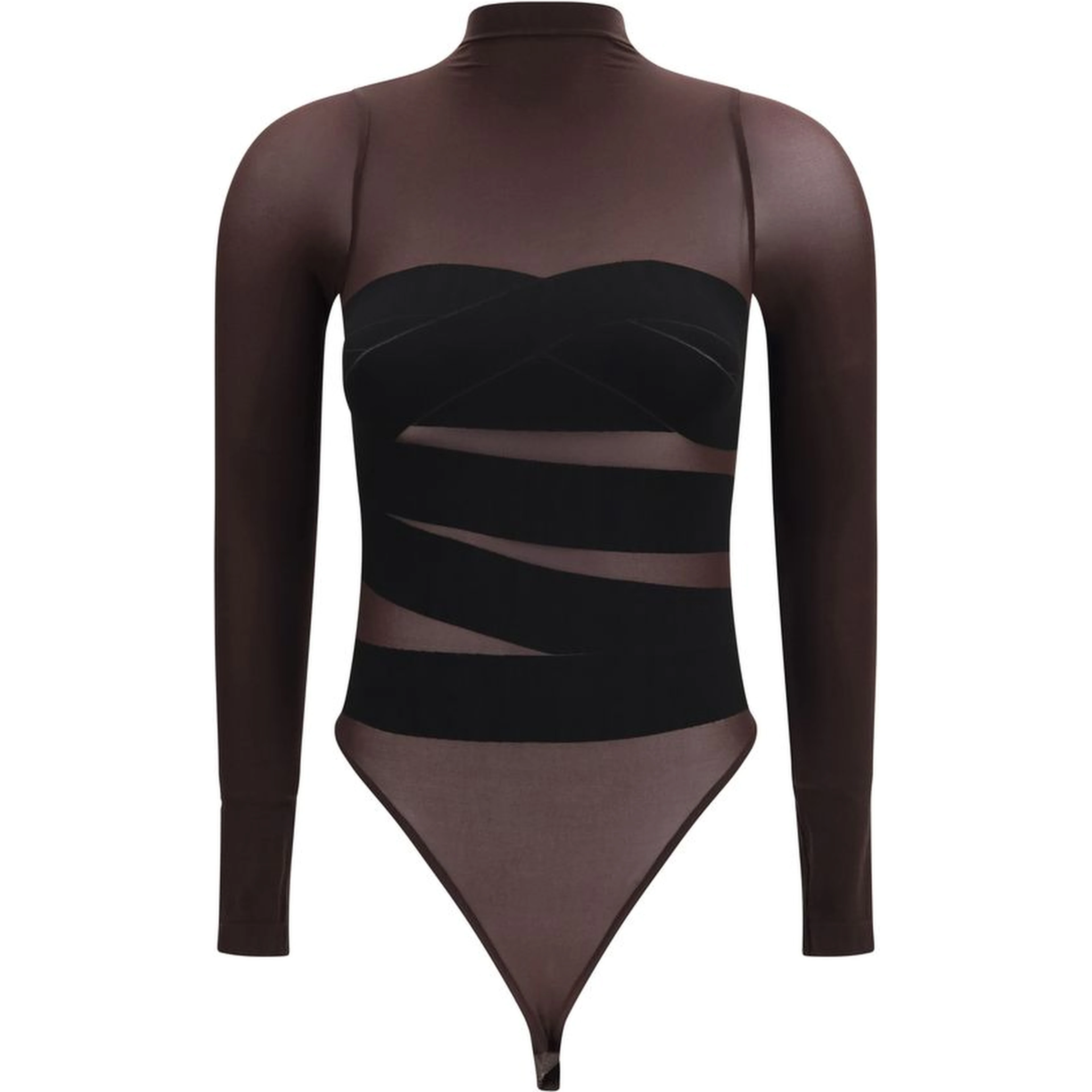 Brown Polyamide Bodysuit