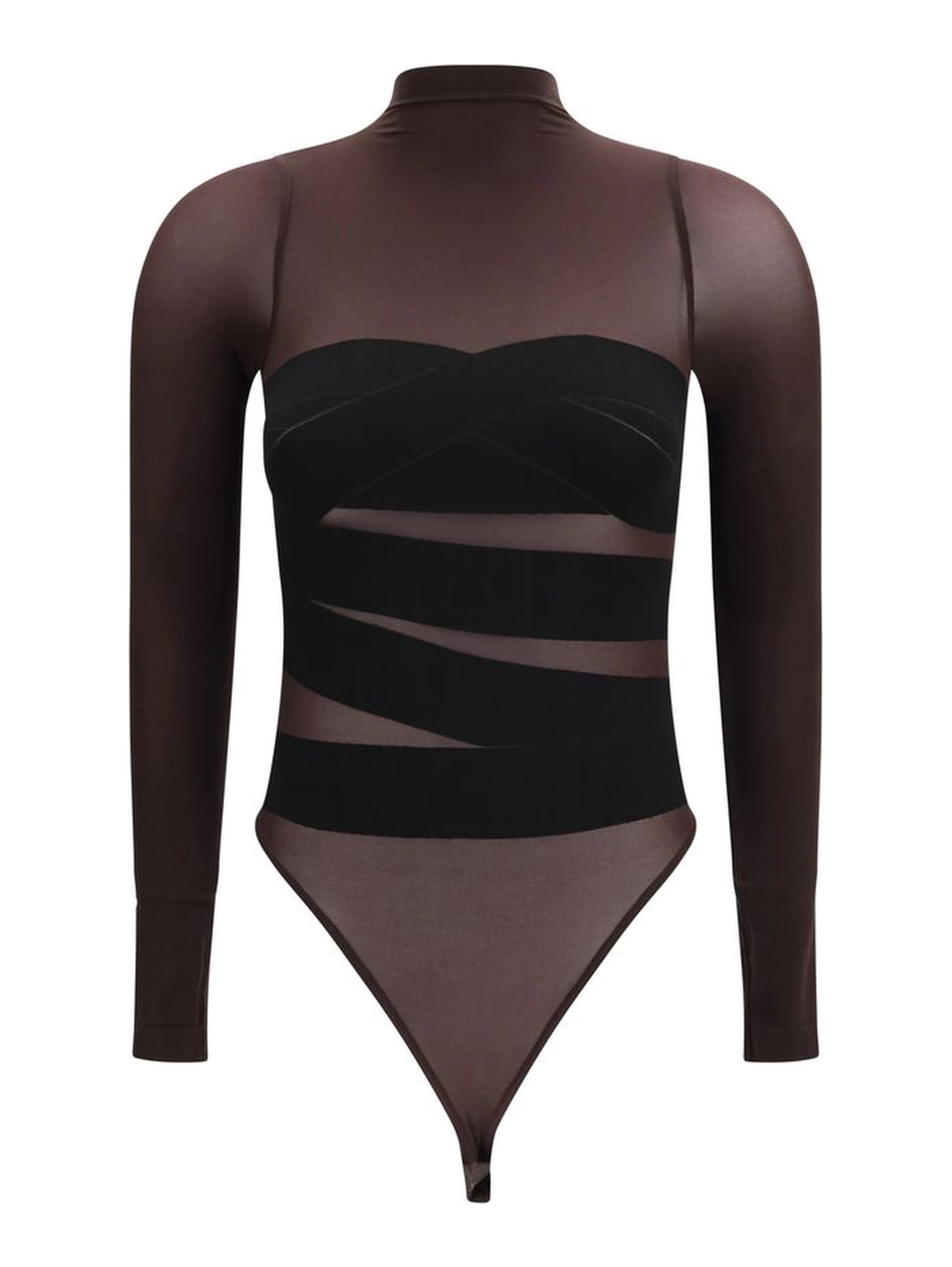 Brown Polyamide Bodysuit
