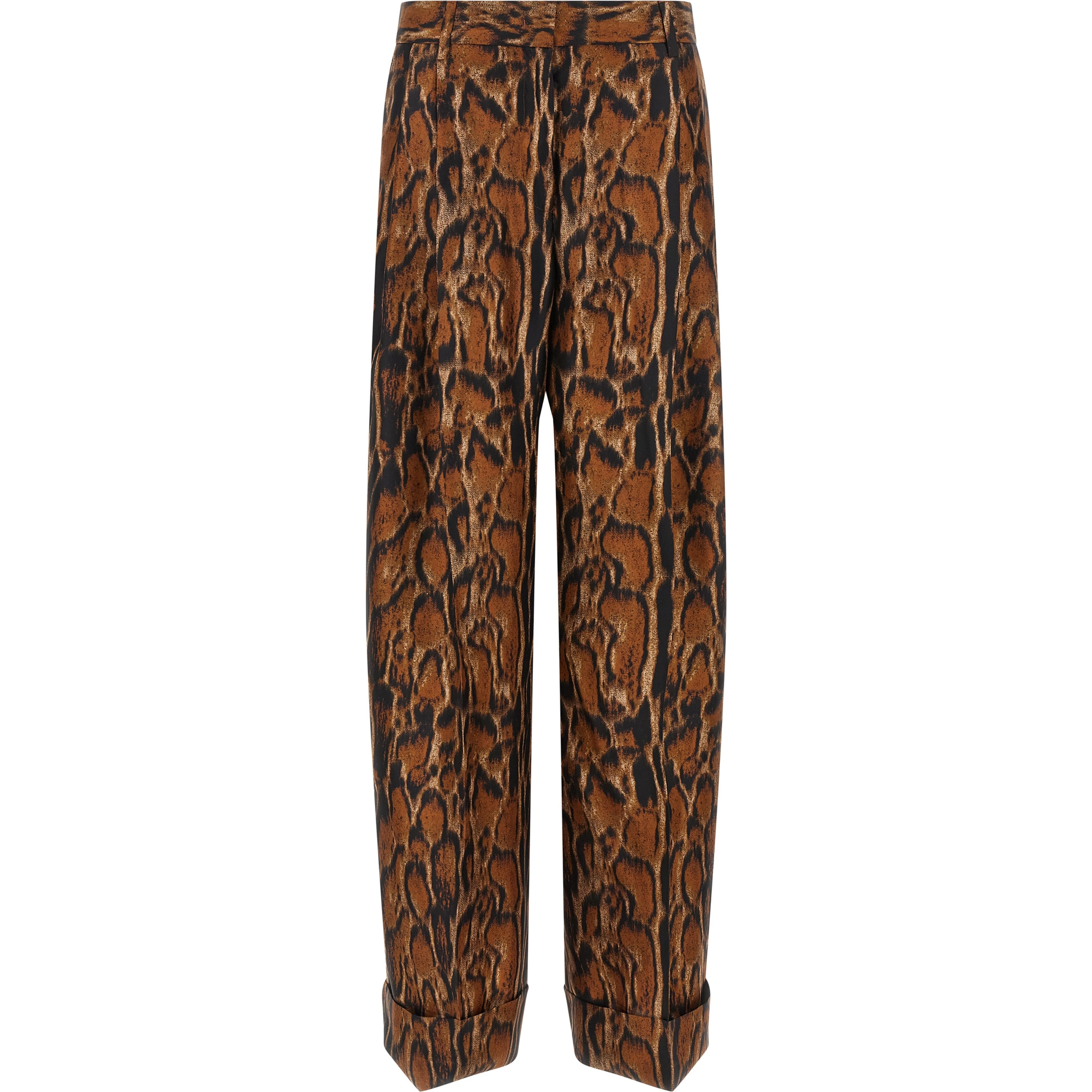 Brown Silk Casual Pants