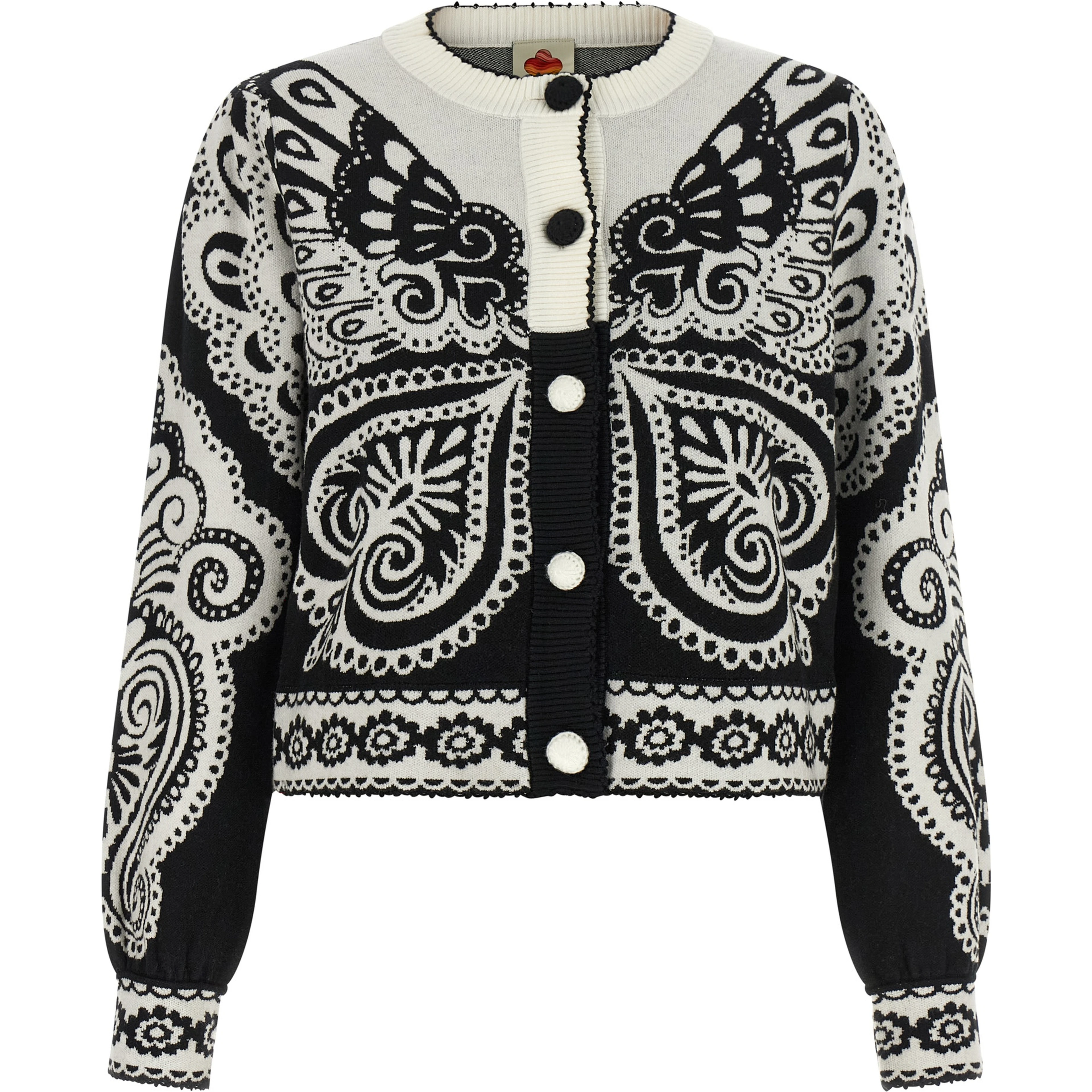 Bicolor Polyester Cardigan