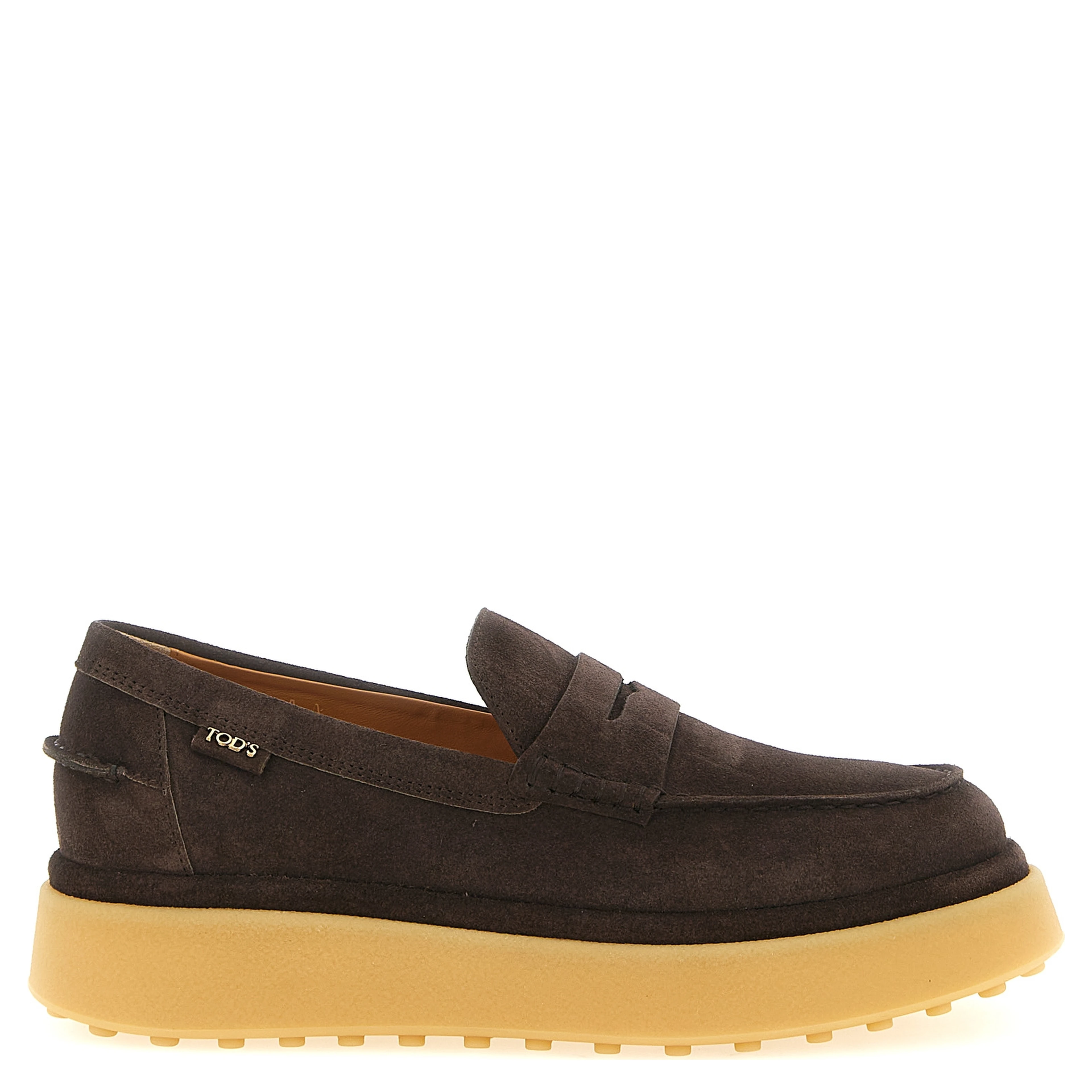 Brown Calfskin Slip-On Loafers