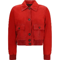 Red Goatskin Full-Length Jacket
