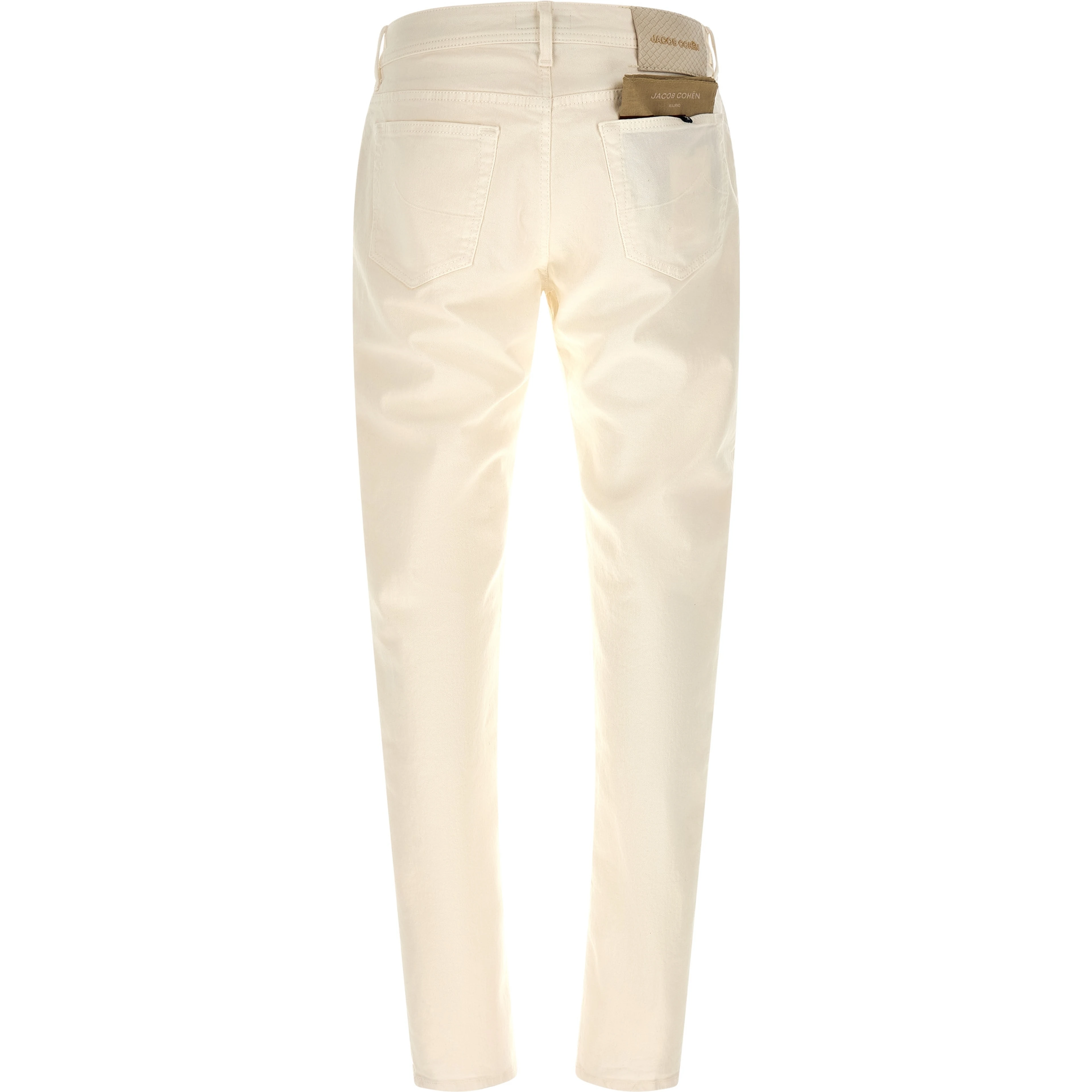 White Cotton Tapered Jeans