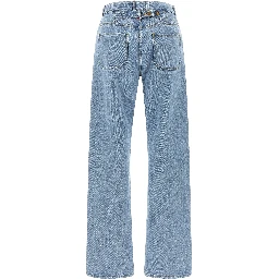 Blue Cotton Straight-Leg Jeans