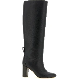 Black Calfskin Over The Knee