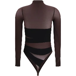Brown Polyamide Bodysuit
