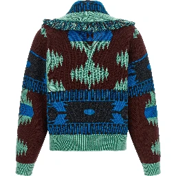 Blue Virgin Wool Cardigan