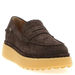 Brown Calfskin Slip-On Loafers