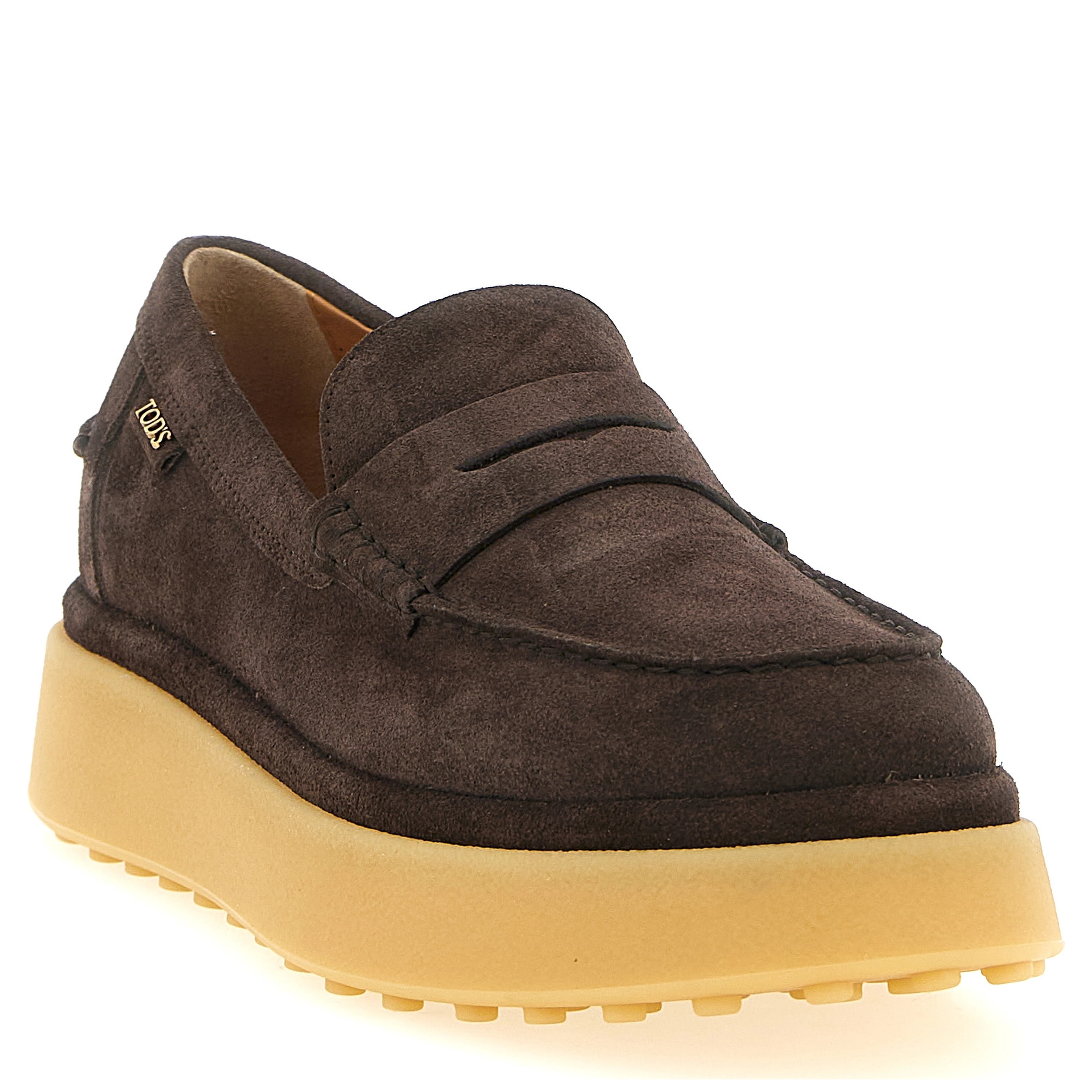 Brown Calfskin Slip-On Loafers