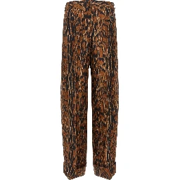 Brown Silk Casual Pants