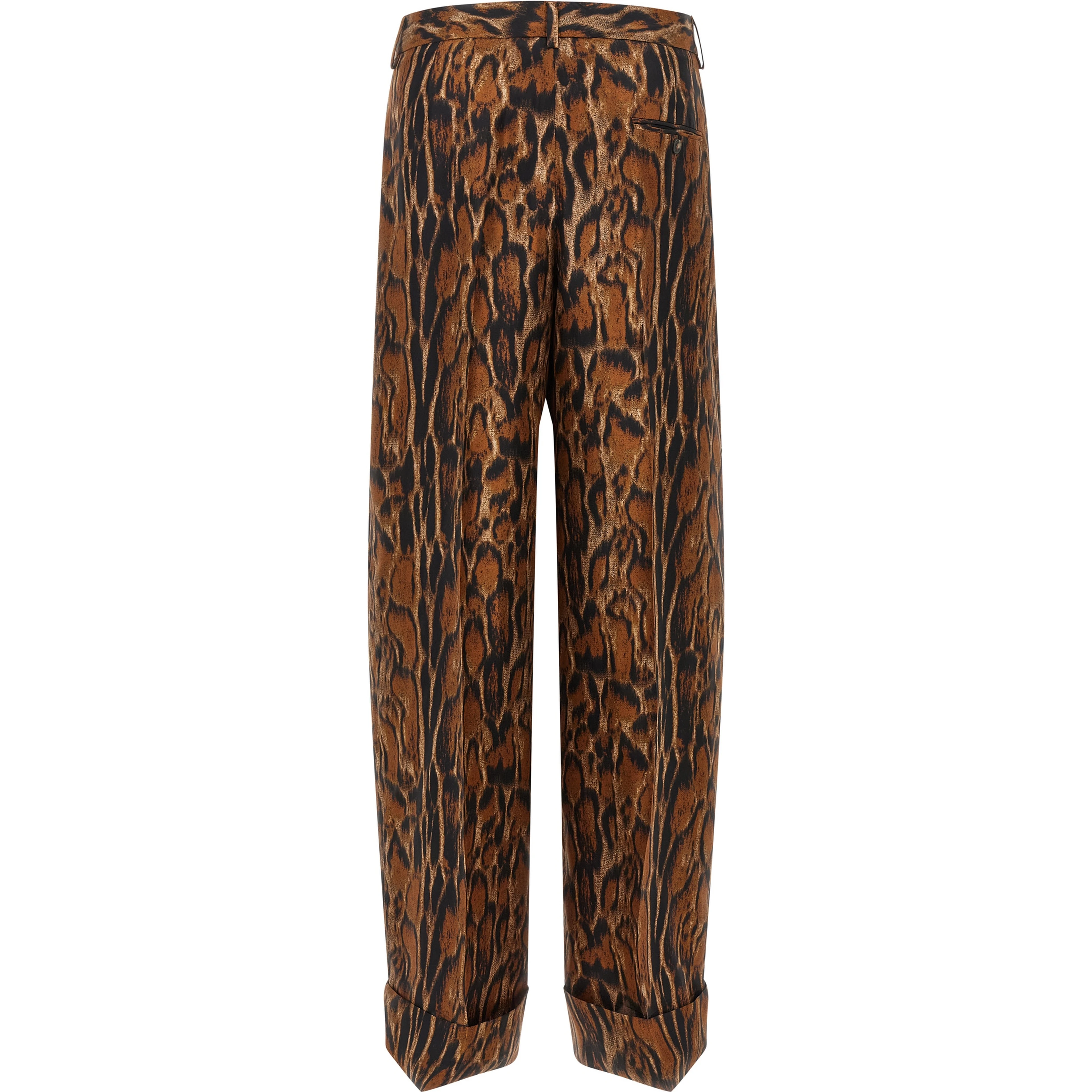 Brown Silk Casual Pants