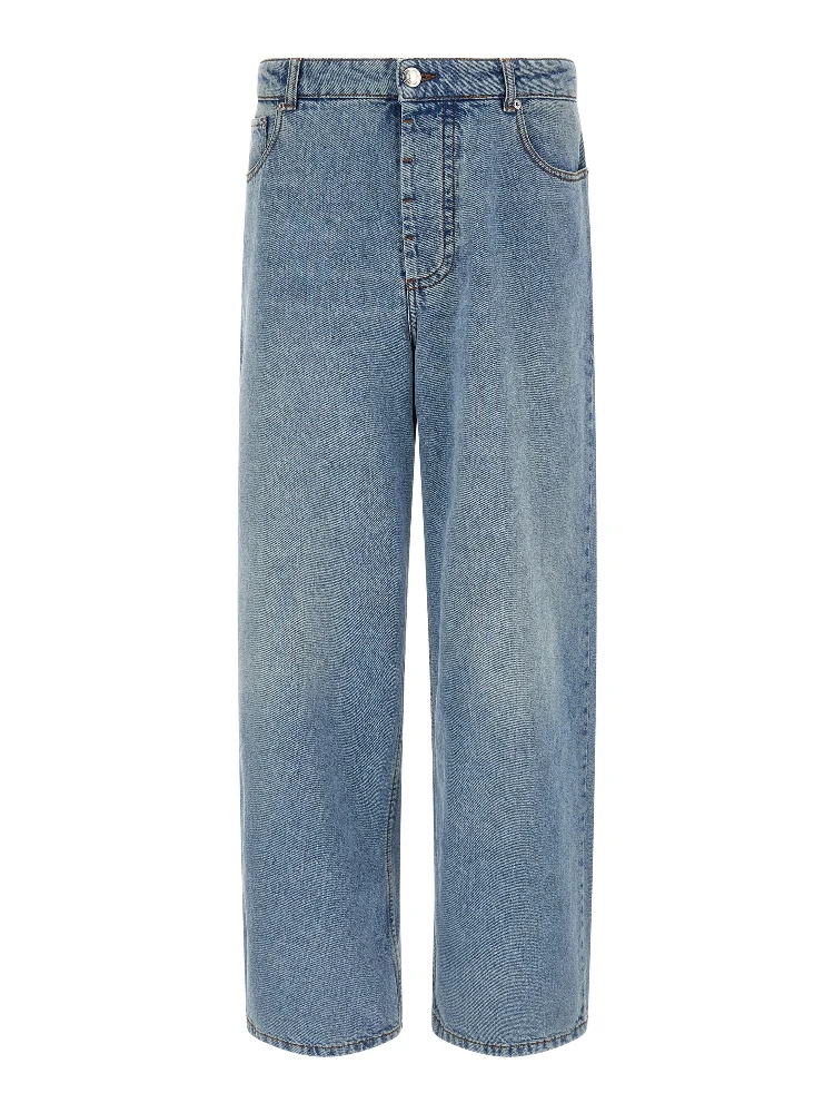 Blue Cotton Relaxed Fit Jeans
