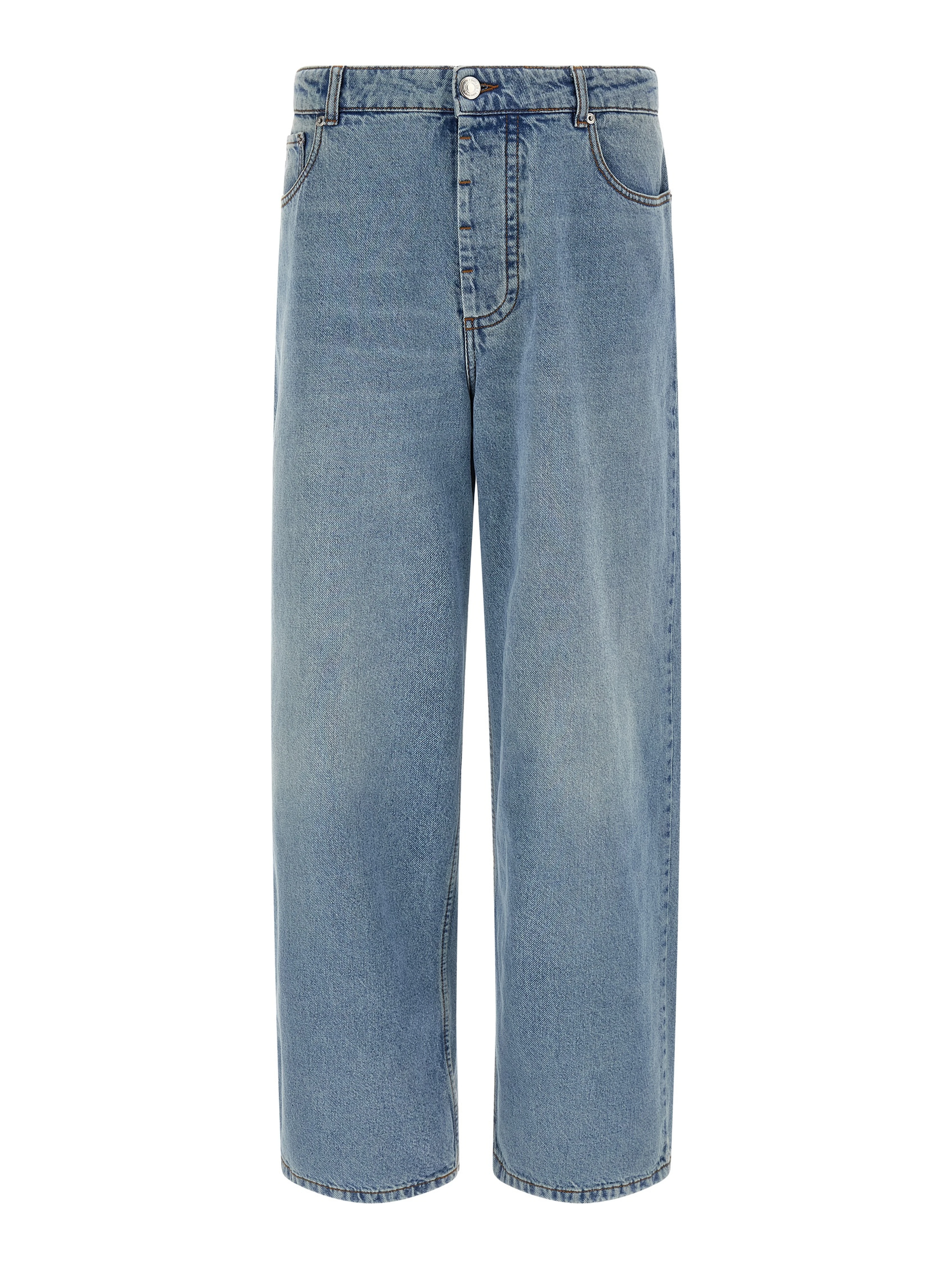 Blue Cotton Relaxed Fit Jeans