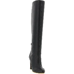 Black Calfskin Over The Knee