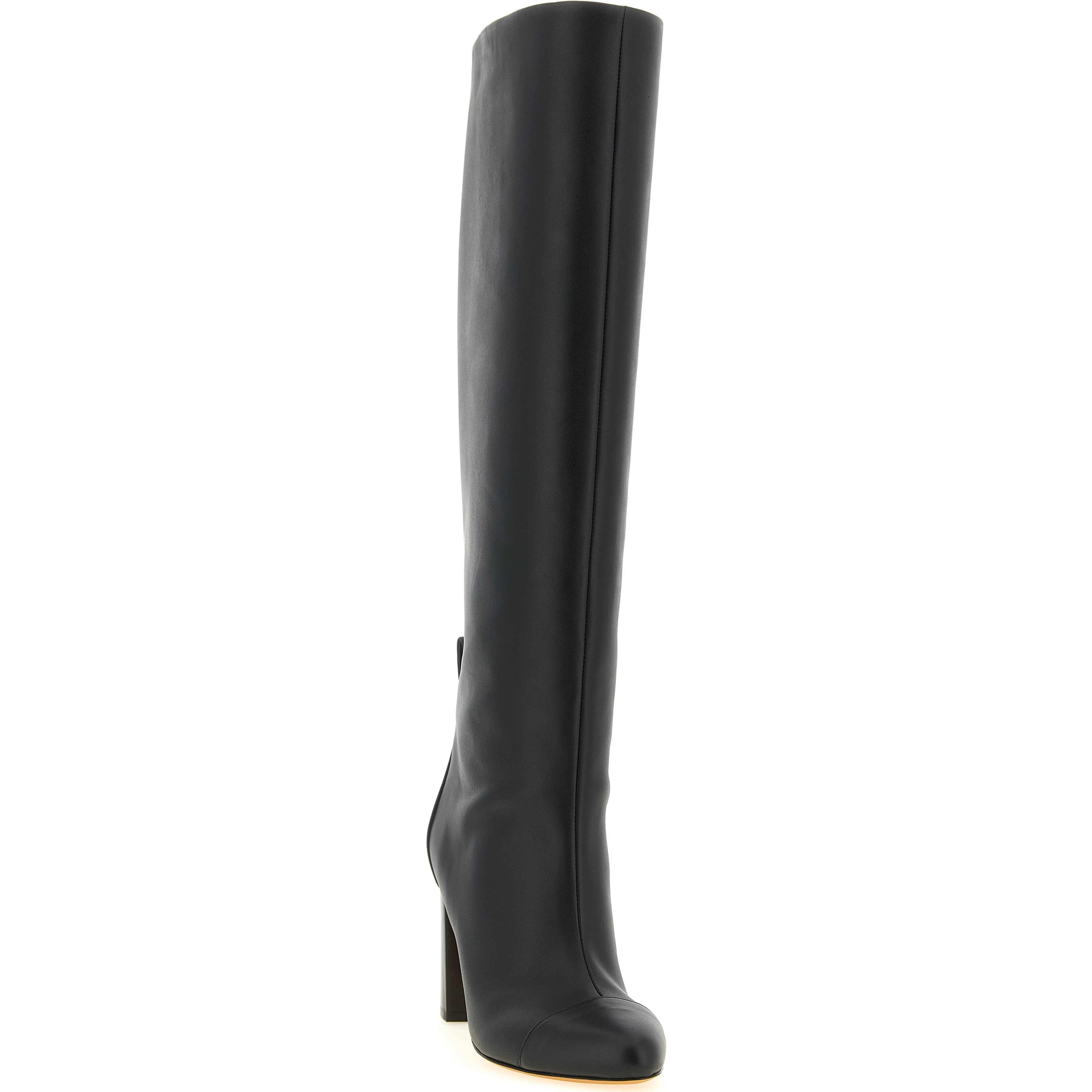 Black Calfskin Over The Knee
