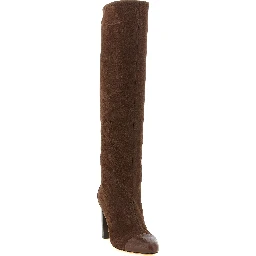 Brown Calfskin Over The Knee