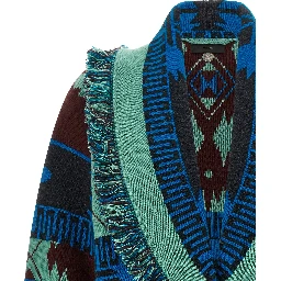 Blue Virgin Wool Cardigan