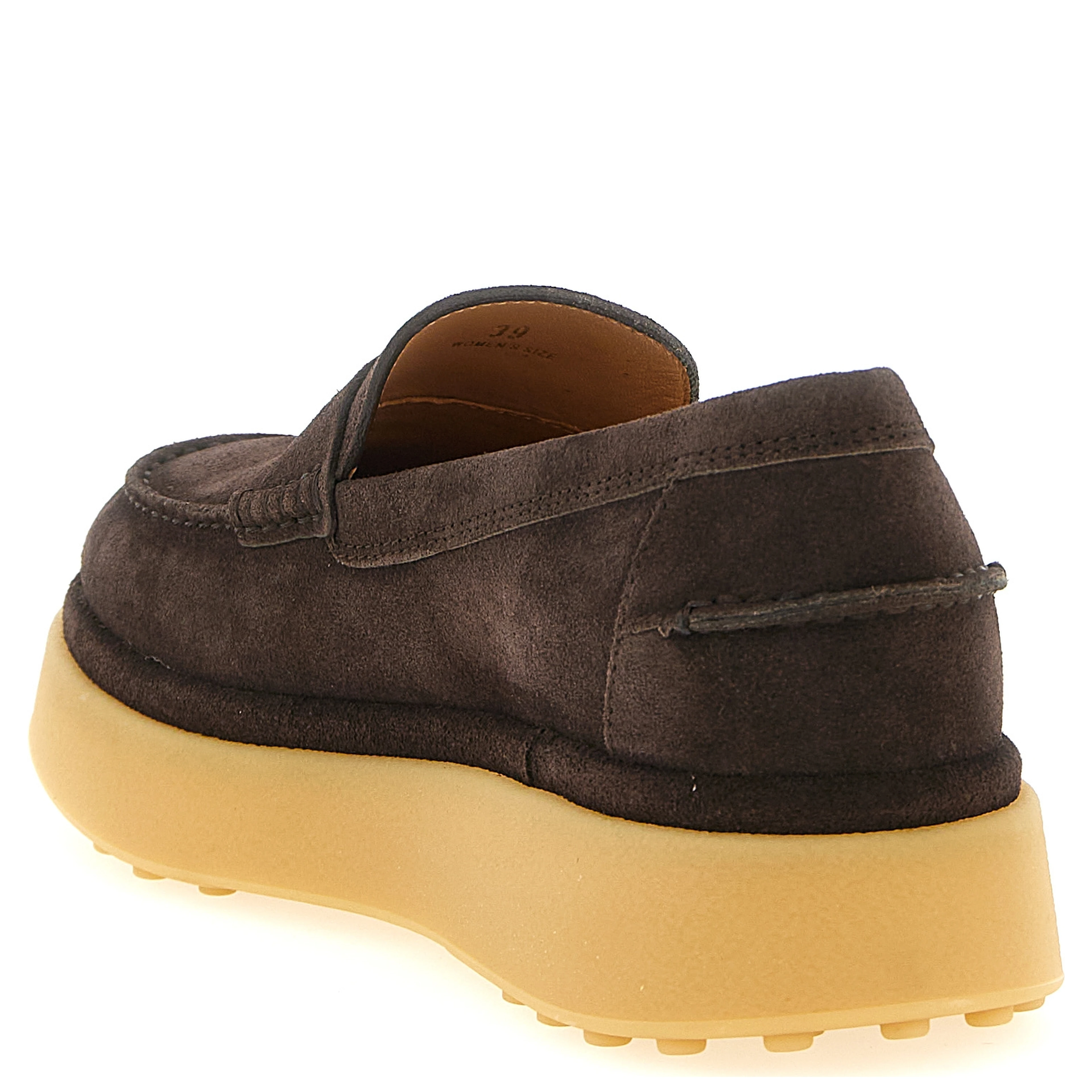 Brown Calfskin Slip-On Loafers