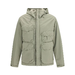 Gray Polyamide Full-Length Jacket