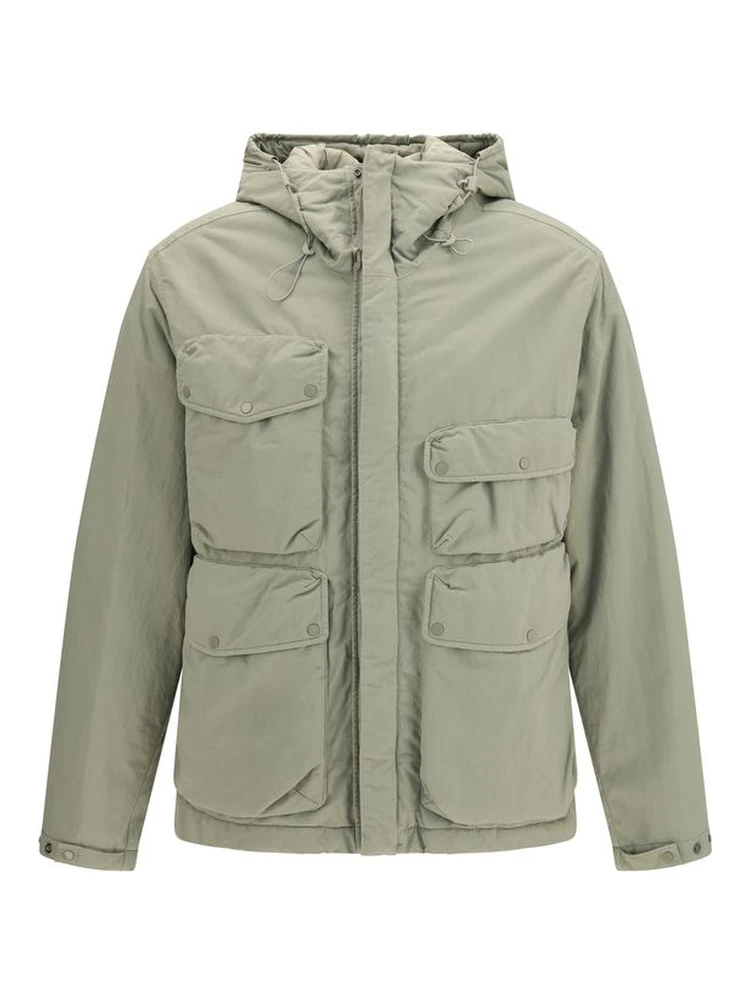 Gray Polyamide Full-Length Jacket