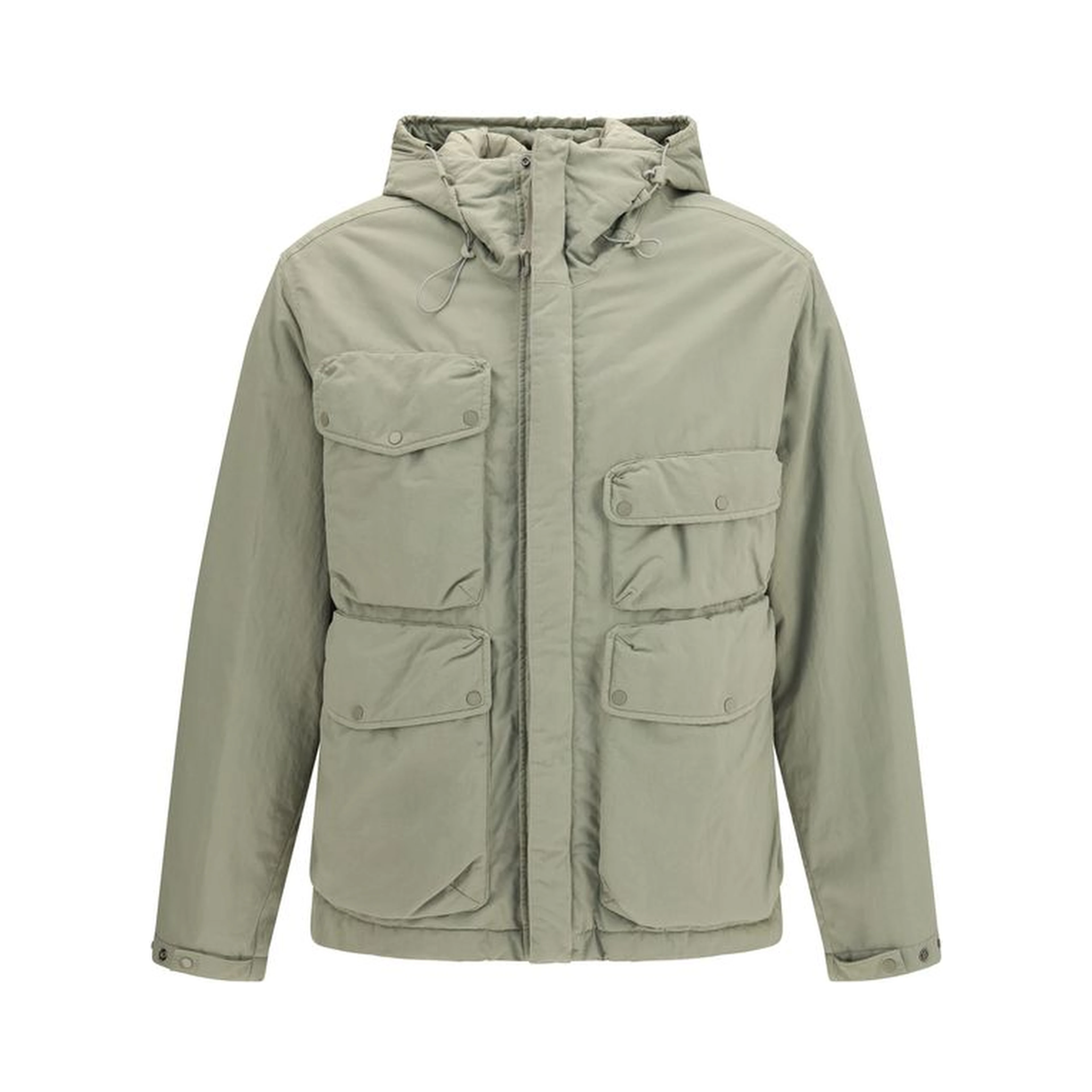 Gray Polyamide Full-Length Jacket
