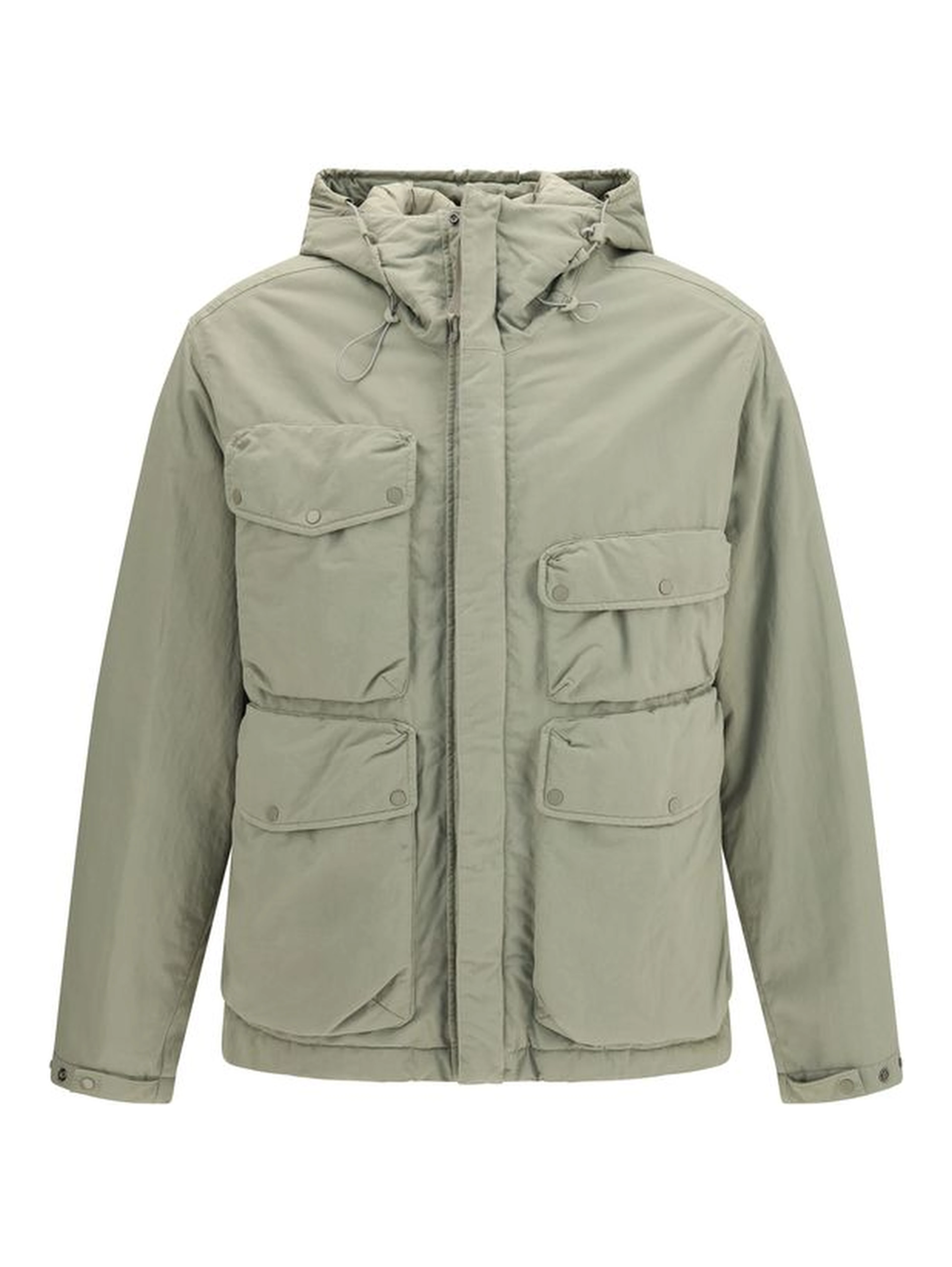 Gray Polyamide Full-Length Jacket