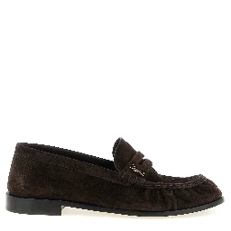 Brown Calfskin Slip-On Loafers