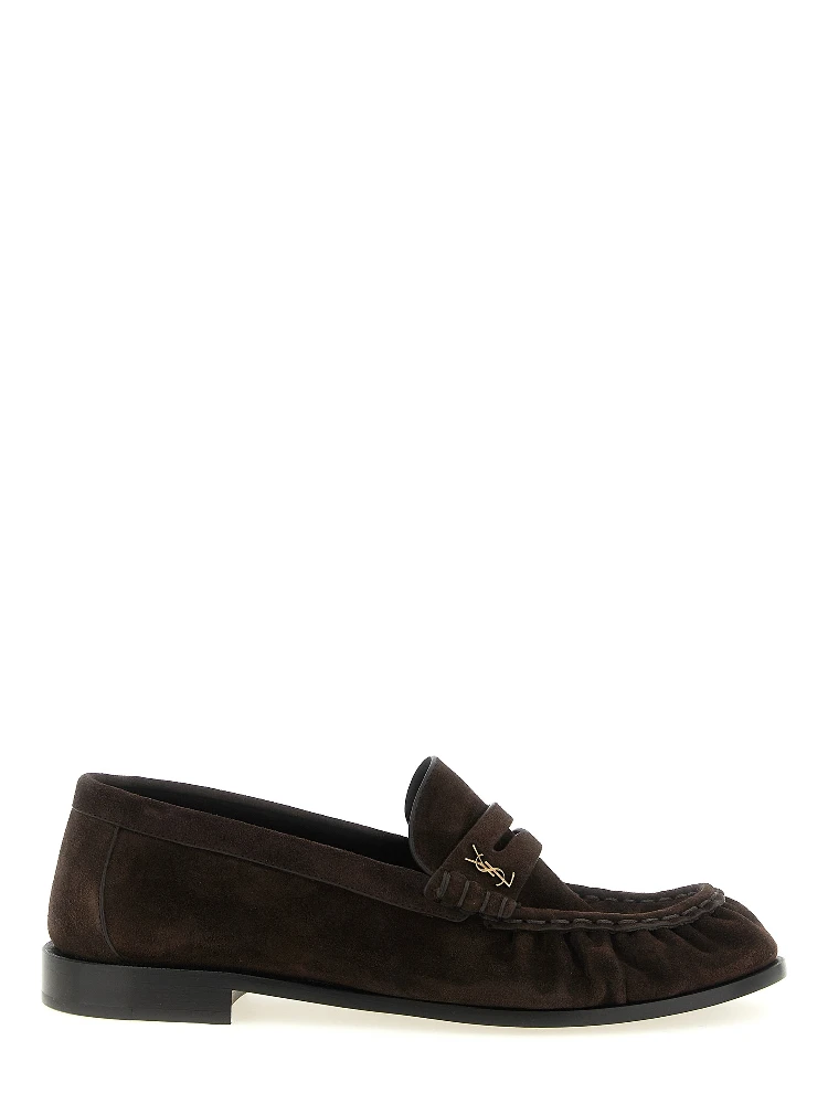 Brown Calfskin Slip-On Loafers