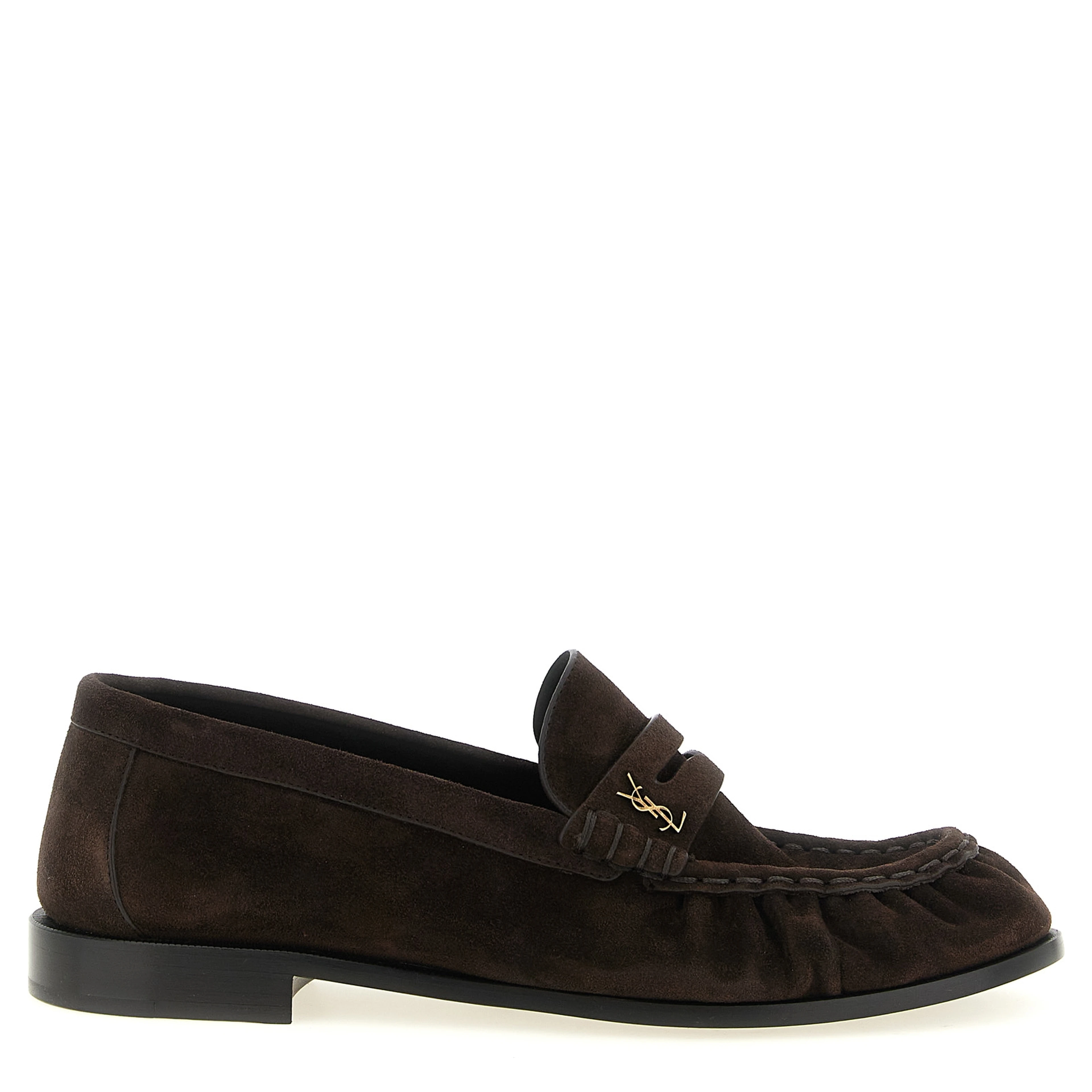Brown Calfskin Slip-On Loafers