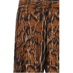 Brown Silk Casual Pants