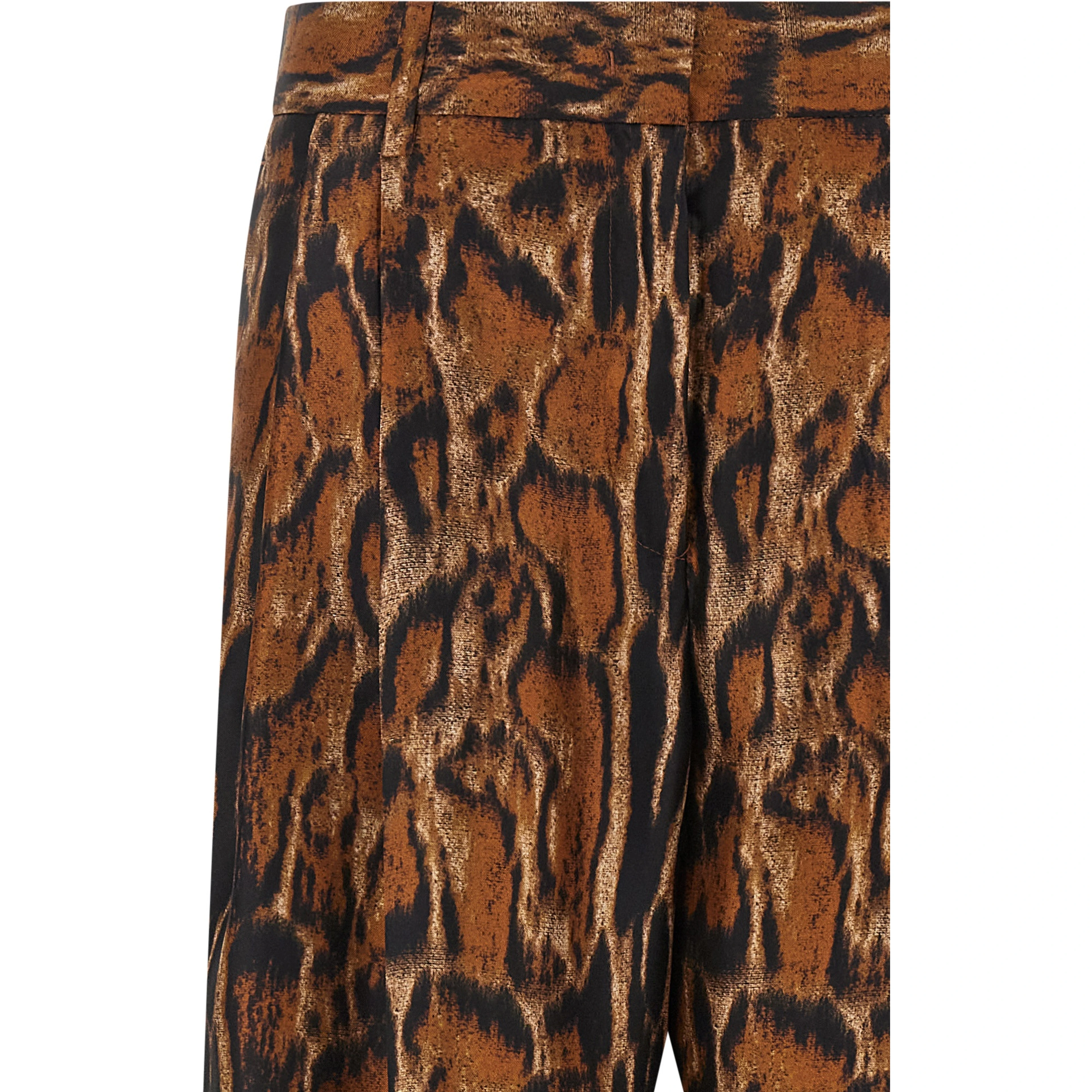 Brown Silk Casual Pants