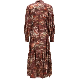 Brown Silk Casual Dress