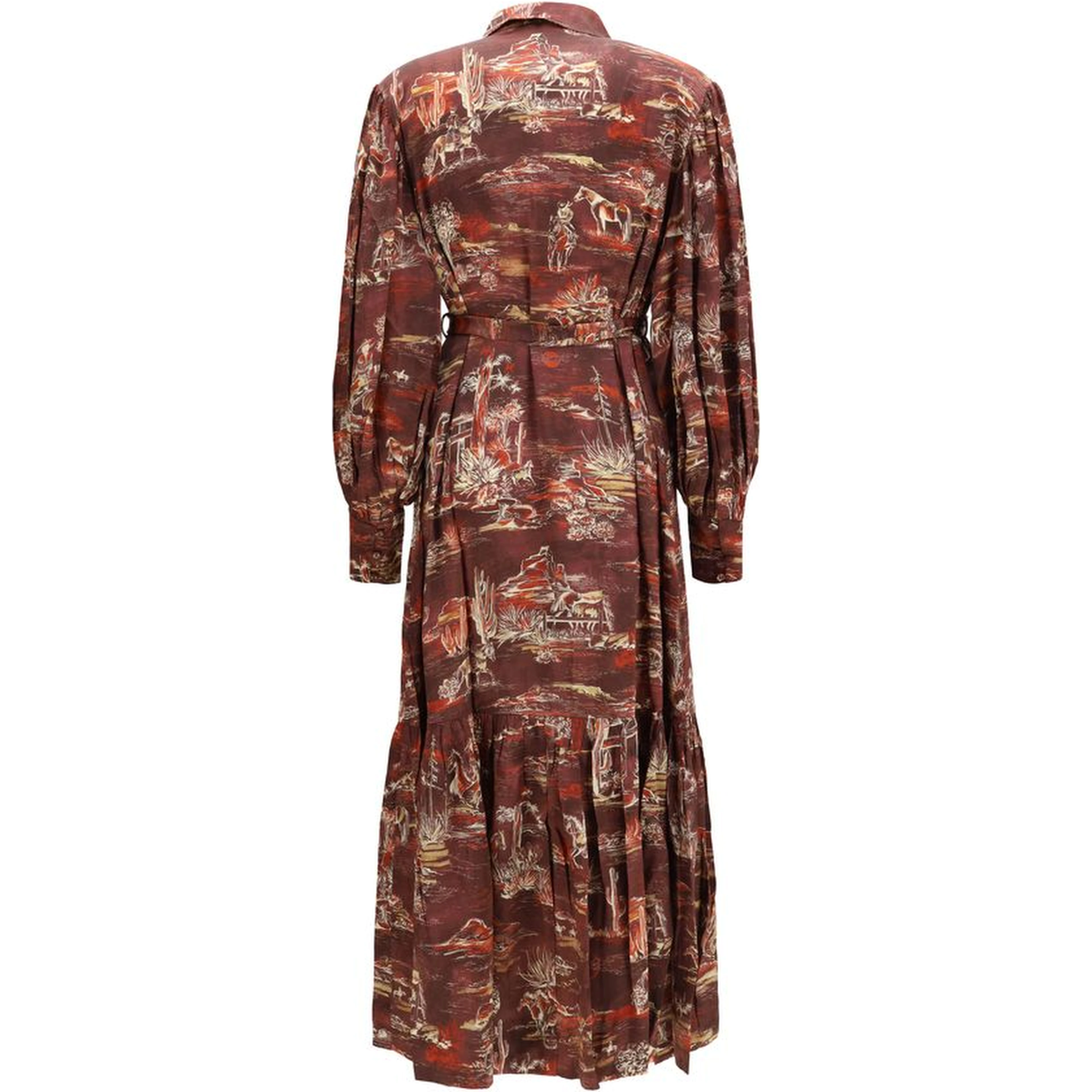 Brown Silk Casual Dress