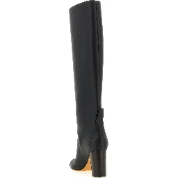 Black Calfskin Over The Knee