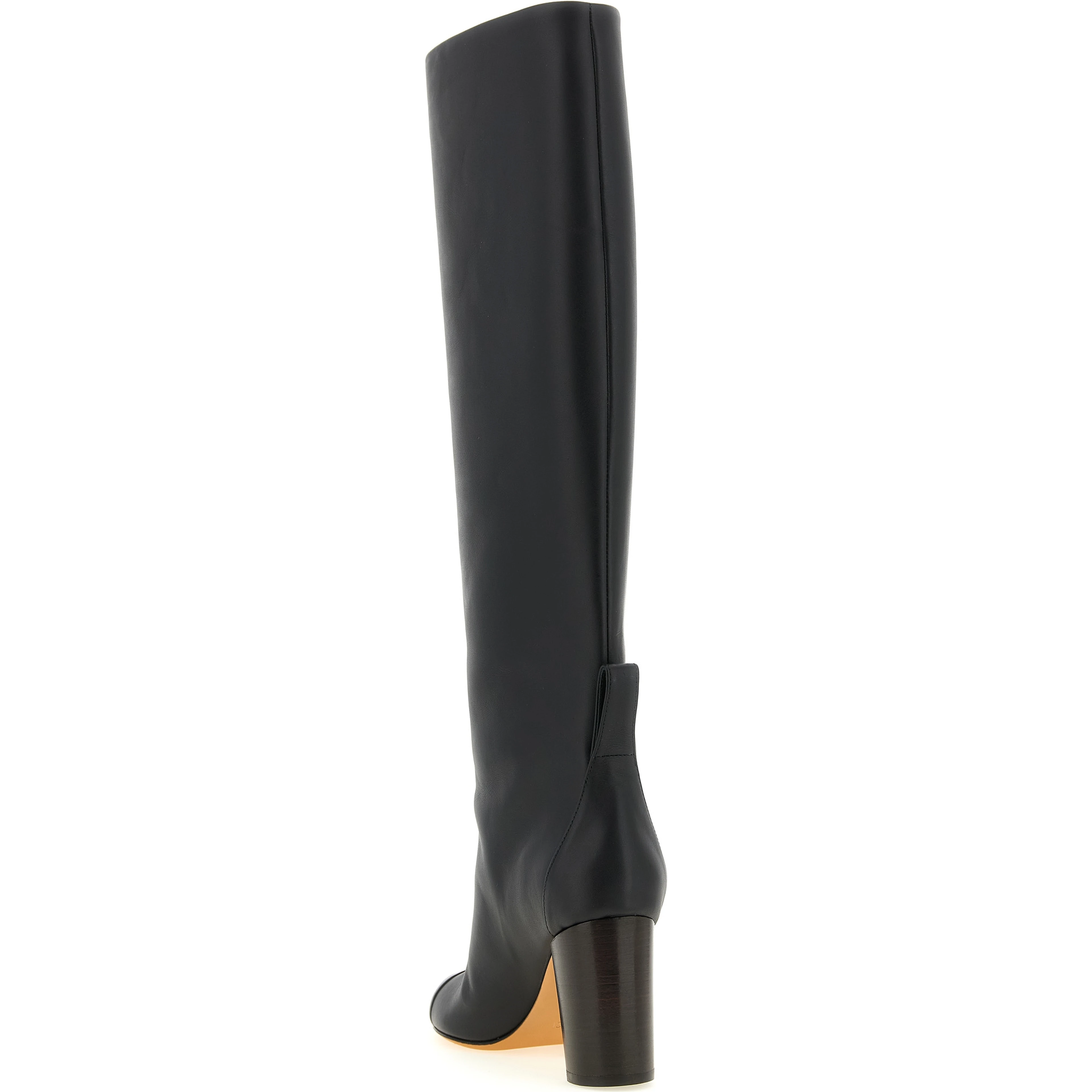 Black Calfskin Over The Knee