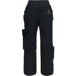Black Cotton Athletic Pants