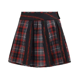 Red Wool Oves Aries Mini Skirt