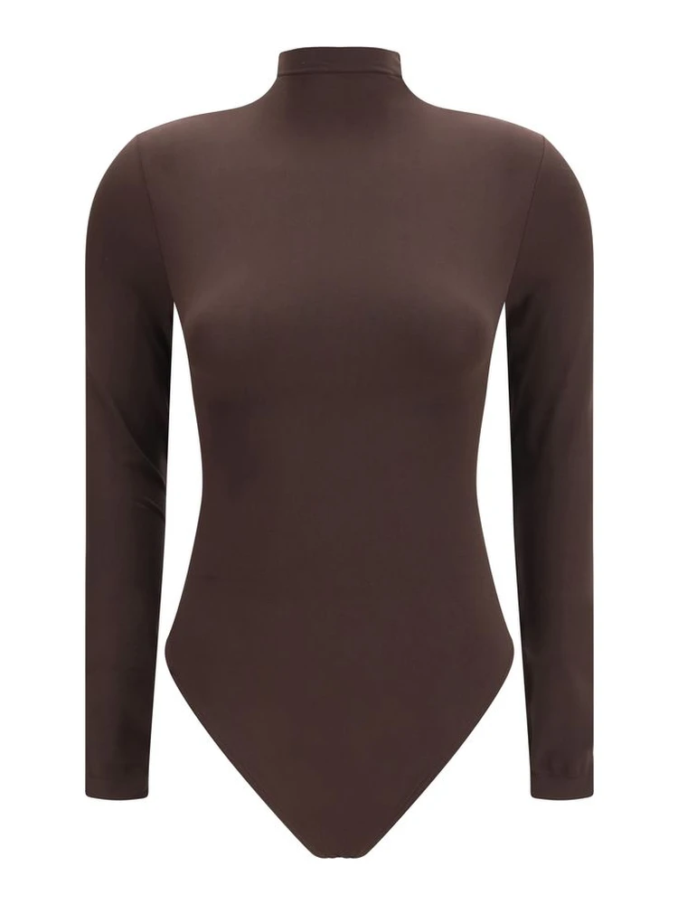 Brown Polyamide Bodysuit