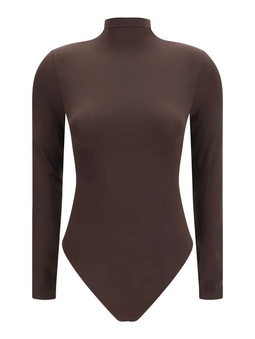 Brown Polyamide Bodysuit