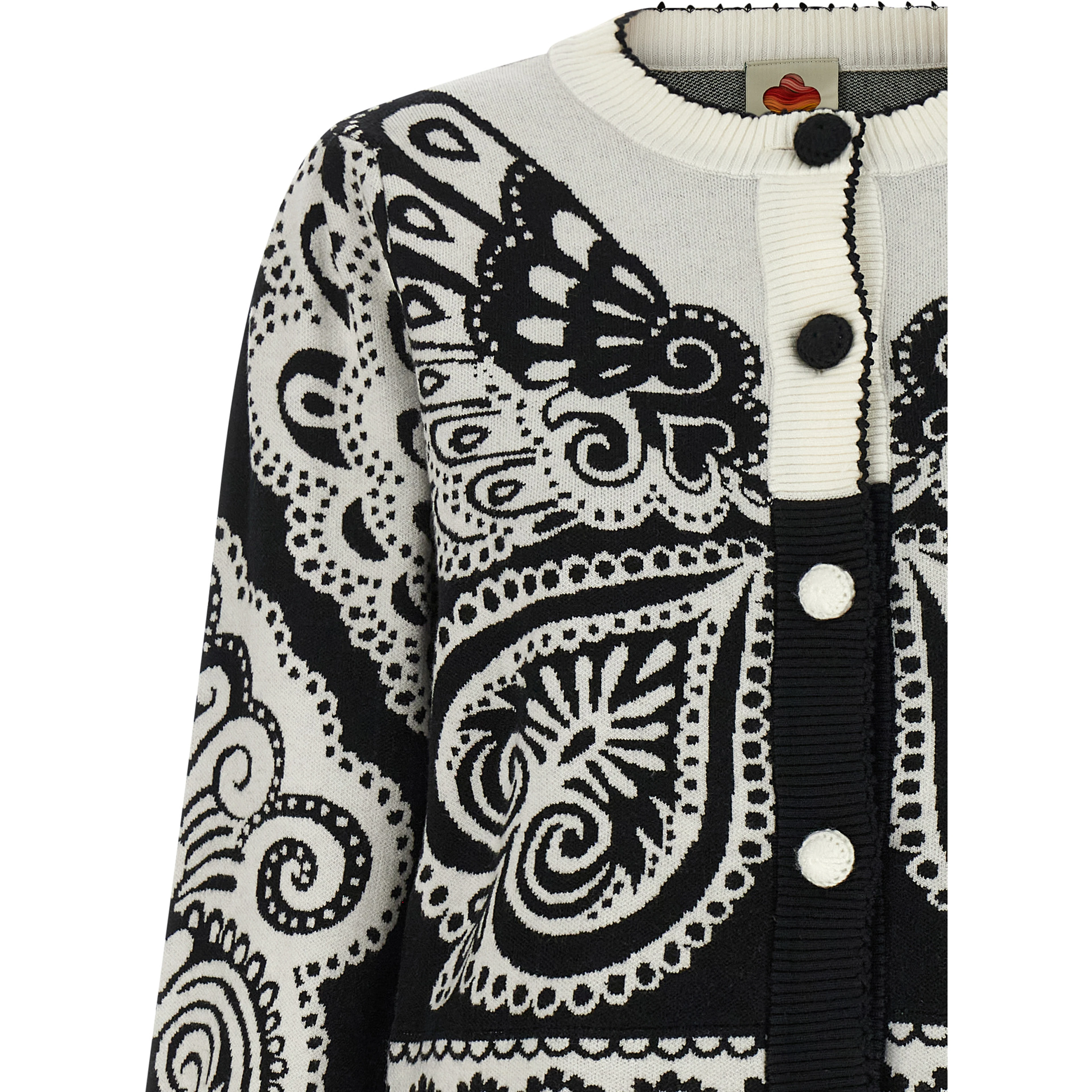 Bicolor Polyester Cardigan