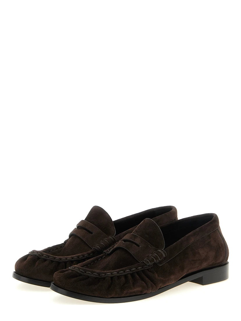 Brown Calfskin Slip-On Loafers