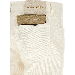 White Cotton Tapered Jeans