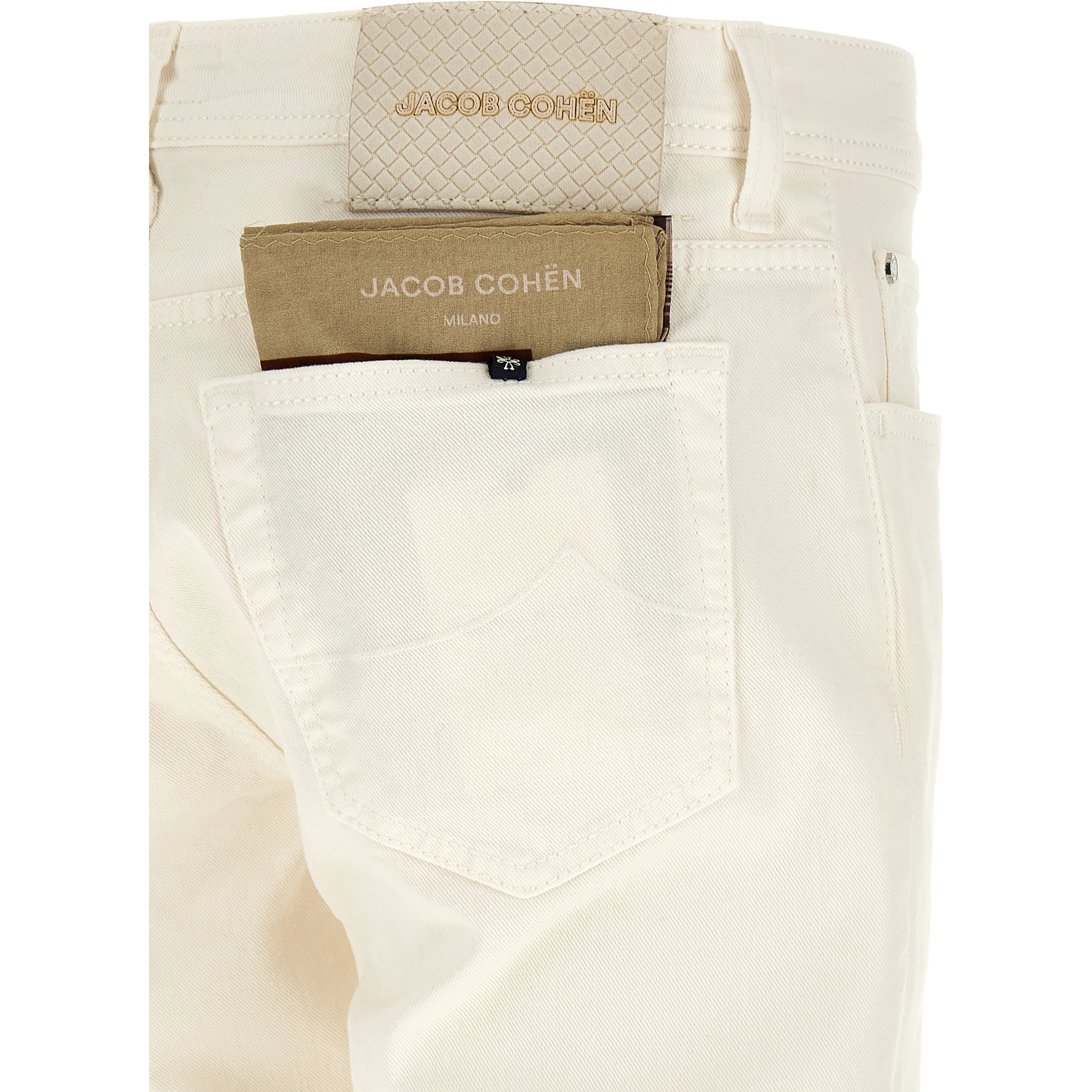 White Cotton Tapered Jeans