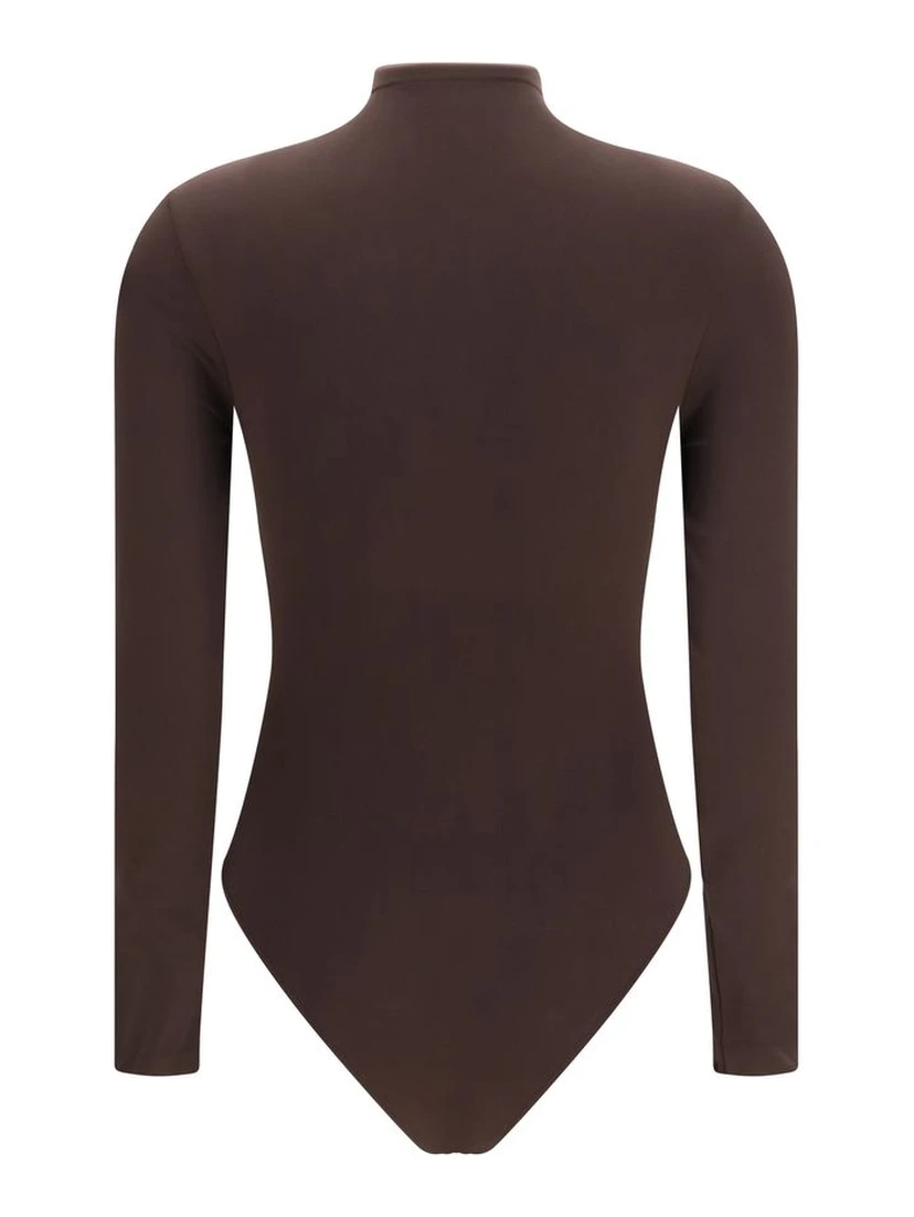 Brown Polyamide Bodysuit